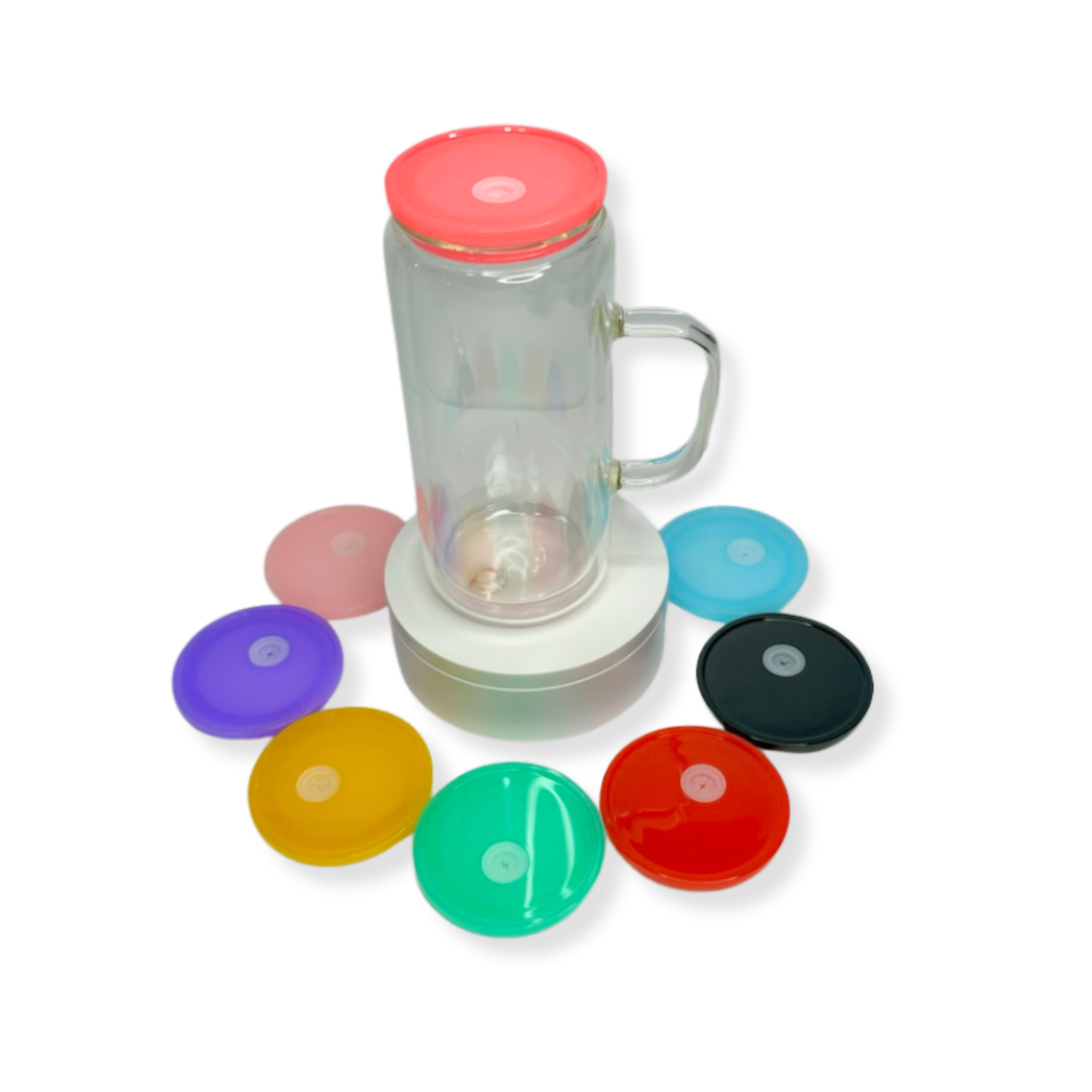 20oz Glass Snow Globe Tumbler (with colored lid)